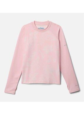 NWT New Columbia Youth Sandy Shores Printed Long Sleeve Pink Sunguard Size M